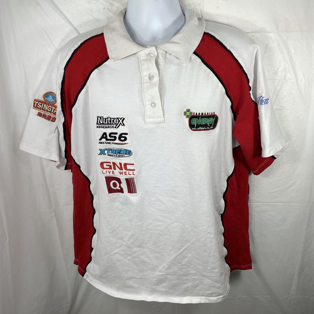 Parrot Men's XL Racing Polo Nutrex AS6 Xtreme GNC Tsingtao Farmacias Shirt